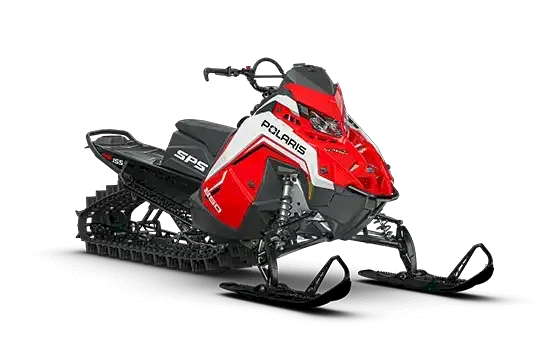 Red and white Polaris 9R INDY VR1 snowmobile