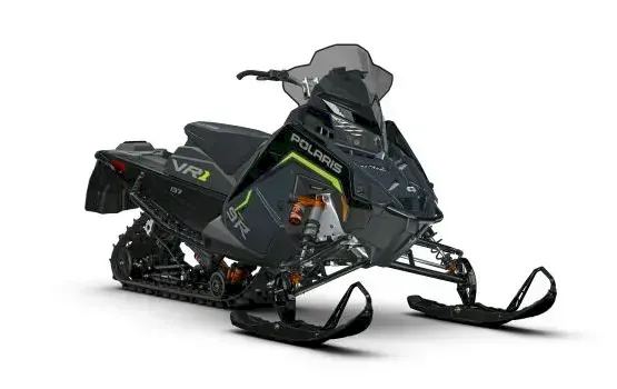 Dark gray Polaris Voyageur Nordic Pro 155 with lime green accents