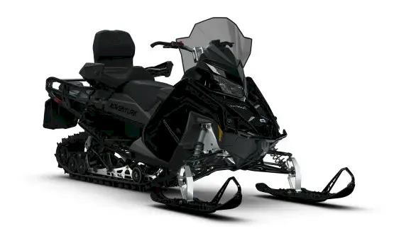 Black Polaris TITAN Nordic Pro snowmobile with passenger seat