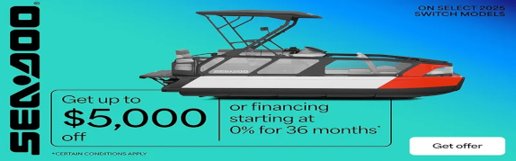 You are currently viewing Sea-Doo – Get up to $5,000 off or financing starting at 0% for 36 months on select 2025 Switch models