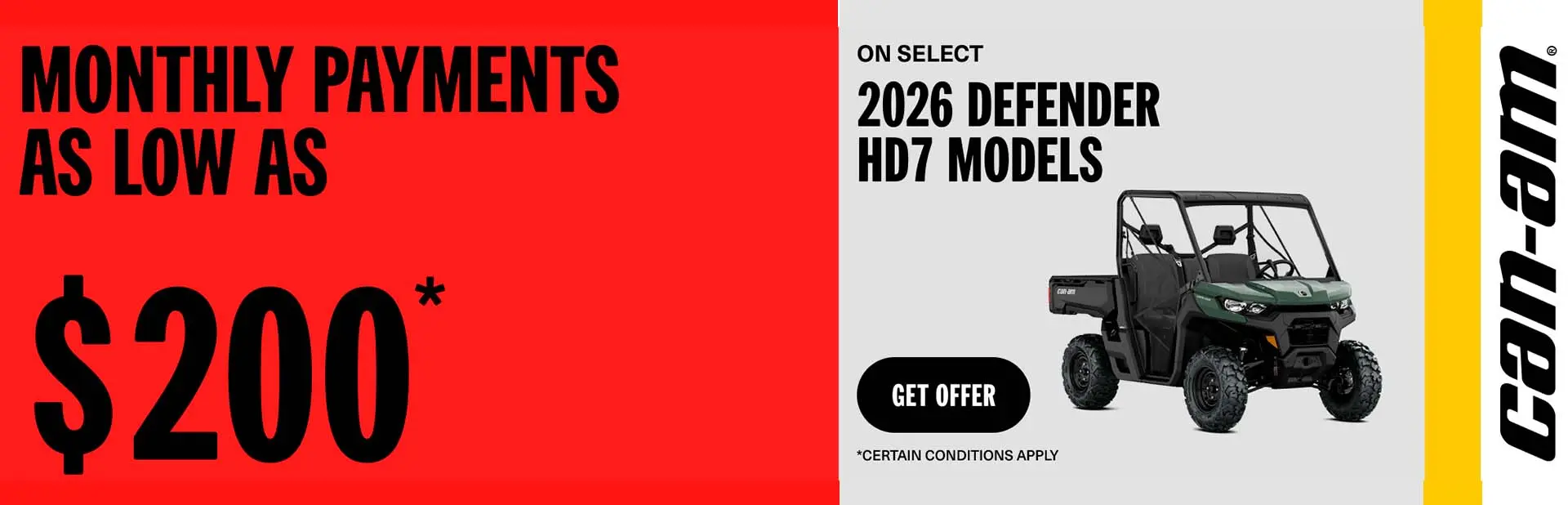 You are currently viewing Monthly payment as low as $200 on select 2026 Defender HD7 models
